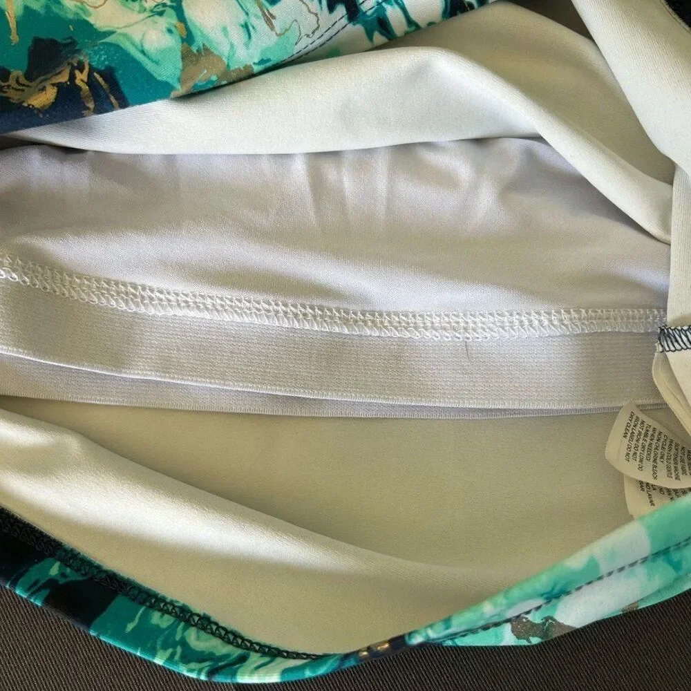 2/$15! Old Navy Powersoft Longline Racerback Go Dry Blue Gold Sports Bra 14-16